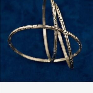 John Hardy Sterling Silver Trio Bangle Bracelets 925